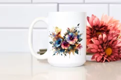 Vibrant Bouquet Gold Foil | Sublimation Clipart Product Image 2