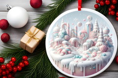Round Christmass Ornament PNG Product Image 2
