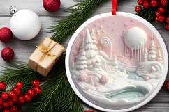 Round Christmass Ornament PNG Product Image 2