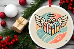 Round Christmas Ornament Sublimation|Clipart Product Image 1
