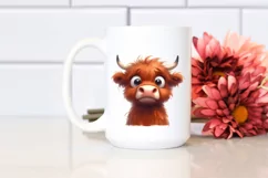 Funny Expressive Highland Cow PNG Product Image 2