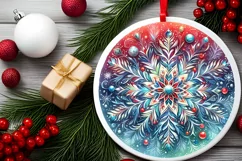 Round Christmas Ornament Sublimation|Clipart Product Image 2