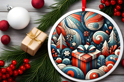 Round Christmass Ornament PNG Product Image 2