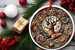 Round Christmas Ornament Sublimation|Clipart Product Image 1