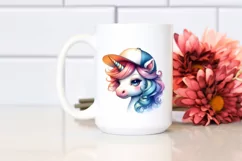 Baby Unicorn with Baseball Cap, Transparent PNG Product Image 2