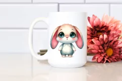 Watercolor Cute Bunny with Big Eyes Expressive and Funny | Product Image 2