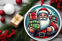 Round Christmas Ornament Sublimation|Clipart Product Image 1