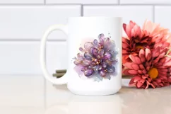 Abstract Shiny Lilac Made of with Golden Insertions | Product Image 2