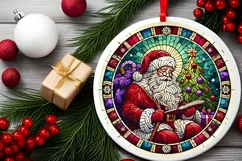 Round Christmas Ornament Sublimation|Clipart Product Image 1