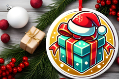 Round Christmass Ornament PNG Product Image 2