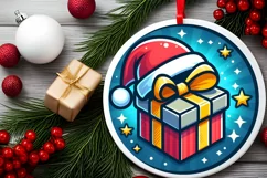 Round Christmas Ornament Sublimation|Clipart Product Image 2