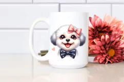 Funny Bichon Frise Watercolor Clipart Product Image 2