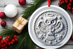 Round Christmas Ornament Sublimation|Clipart Product Image 1