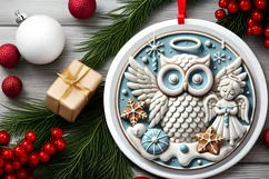 Round Christmas Ornament Sublimation|Clipart Product Image 1