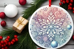 Round Christmas Ornament Sublimation|Clipart Product Image 2