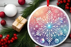 Round Christmas Ornament Sublimation|Clipart Product Image 2