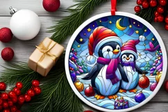 Round Christmas Ornament Sublimation|Clipart Product Image 2