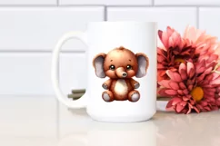 Colorful Brownish Elephant Plush Watercolor | Clipart Product Image 2