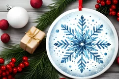 Round Christmas Ornament Sublimation|Clipart Product Image 2