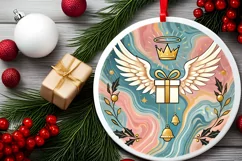 Round Christmas Ornament Sublimation|Clipart Product Image 1