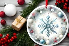 Round Christmas Ornament Sublimation|Clipart Product Image 2