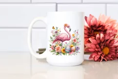 Watercolor Colorful Easter Flamingo |T-shirt, Mug, Tumbler Product Image 3