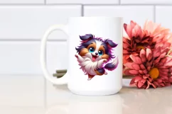 Colorful Funny Shetland Sheepdog | Sublimation Clipart Product Image 2