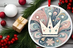 Round Christmas Ornament Sublimation|Clipart Product Image 2