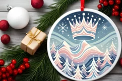 Round Christmas Ornament Sublimation|Clipart Product Image 2