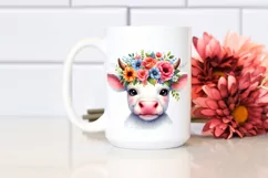 Cute Cow with Flower Crown, High-Res PNG Product Image 2