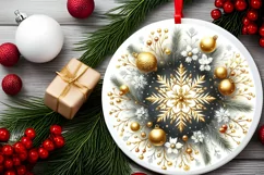 Round Christmas Ornament Sublimation|Clipart Product Image 2