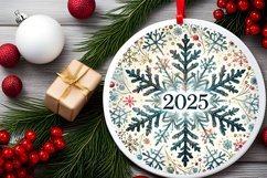Round Christmas Ornament Sublimation|Clipart Product Image 2