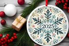 Round Christmas Ornament Sublimation|Clipart Product Image 2