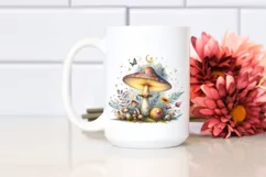 Detailed Mystical Celestial Mushroom PNG Product Image 2