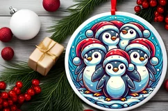 Round Christmas Ornament Sublimation|Clipart Product Image 2