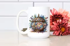 Detailed Mystical Celestial Mushroom PNG Product Image 2