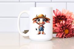 Watercolor Expressive Cow with Sun Hat | Sublimation | Product Image 2