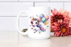 Whimsical Fantasy Clipart, Glossy Balloon Unicorn Product Image 2