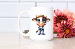 Watercolor Expressive Cow with Sun Hat | Sublimation | Product Image 2