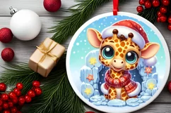 Round Christmas Ornament Sublimation|Clipart Product Image 1