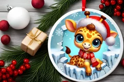 Round Christmas Ornament Sublimation|Clipart Product Image 2