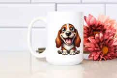 Funny Basset Hound Watercolor Splash | Clipart Product Image 2