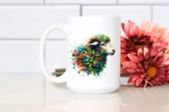Abstract Lamb with Plant Leaves, PNG Product Image 2