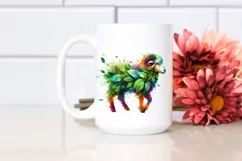 Abstract Lamb with Plant Leaves, PNG Product Image 2
