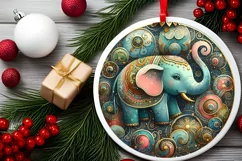 Round Christmas Ornament Sublimation|Clipart Product Image 2
