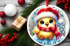 Round Christmas Ornament Sublimation|Clipart Product Image 1