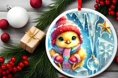 Round Christmas Ornament Sublimation|Clipart Product Image 1