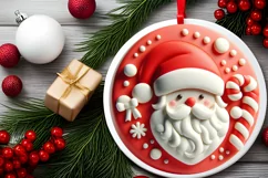 Round Christmas Ornament Sublimation|Clipart Product Image 2