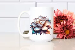 Shiny Gardenia Watercolor Splash | Clipart Product Image 2