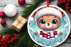 Round Christmas Ornament Sublimation|Clipart Product Image 1